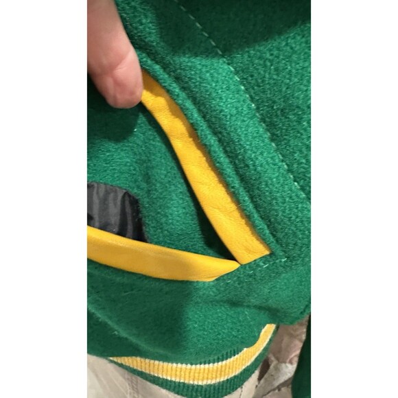Vintage Authentic SHS South High Letterman Jacket Small Green Gold EUC Women’s - Picture 10 of 16